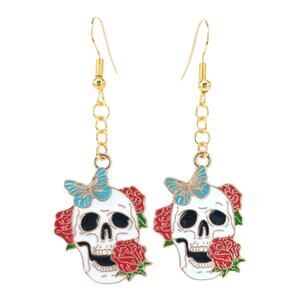 Skull Rose Butterfly Earrings 💀🌹🦋